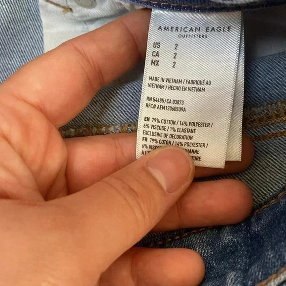 American Eagle STRETCH DENIM MOM SHORTS - Picture 4 of 8
